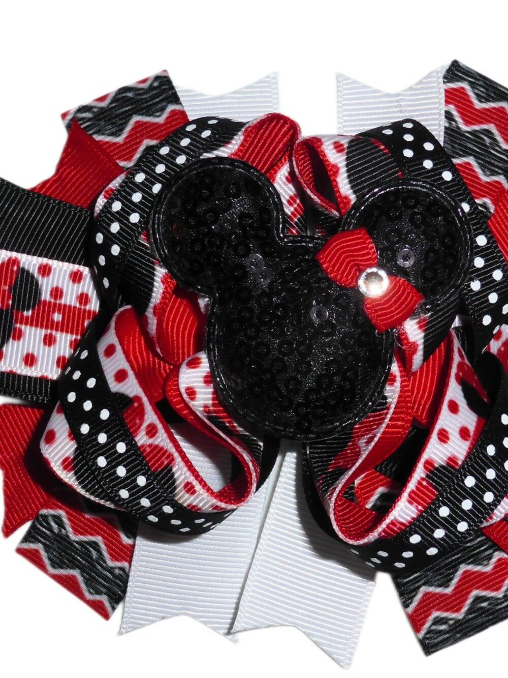 Sequin Minnie Mouse Girls 5-Inch Hair Bow
